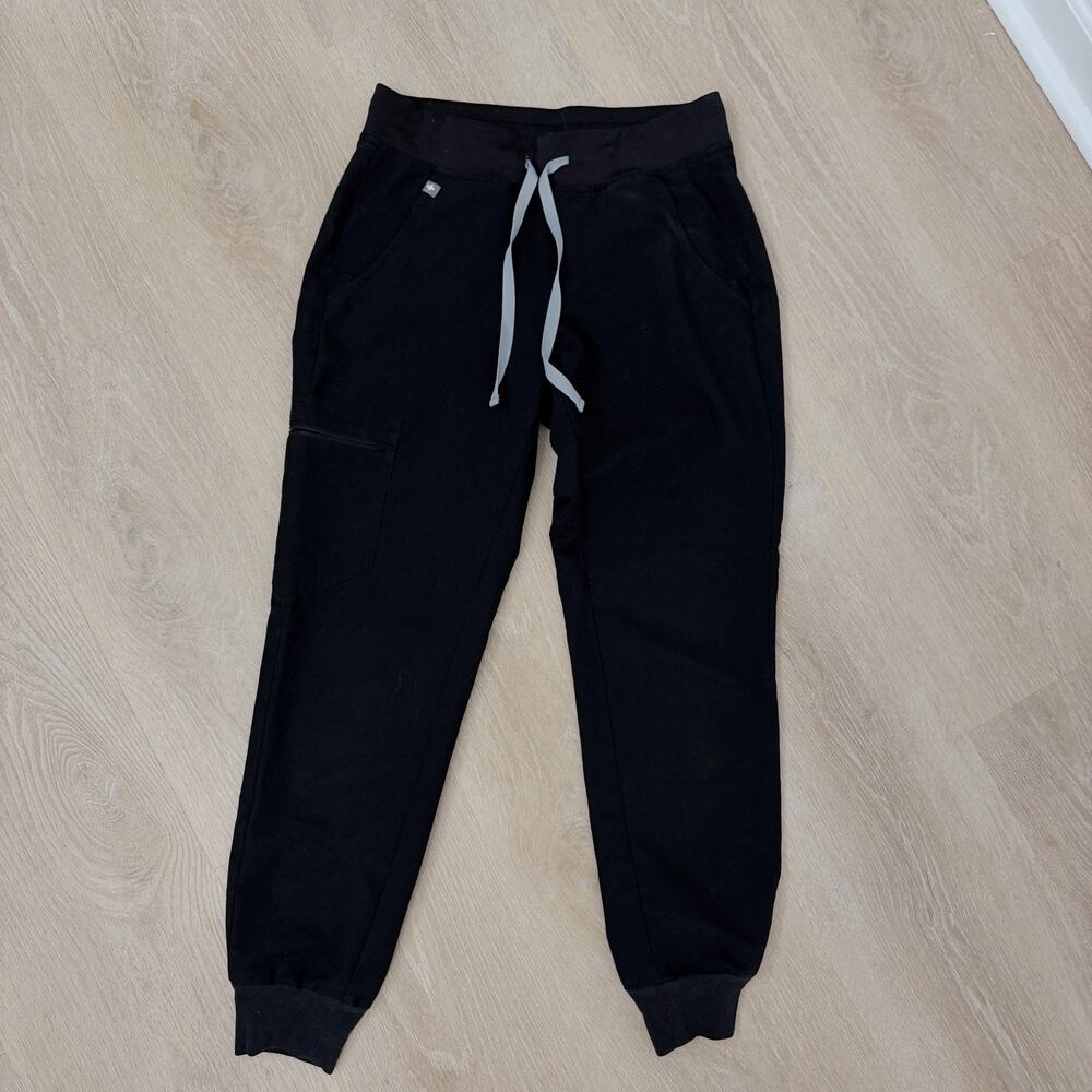 Women’s FIGS Technical Collection Black Jogger Style Scubs Pants Petite XSP